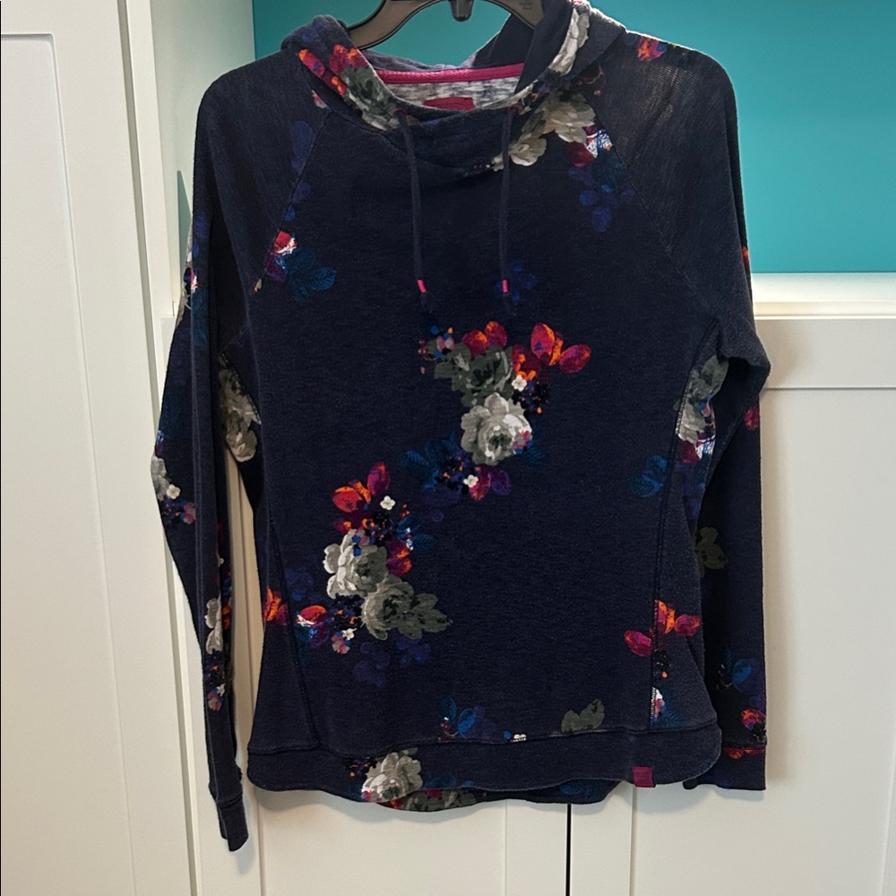 Joules Navy Floral Hoodie for Women